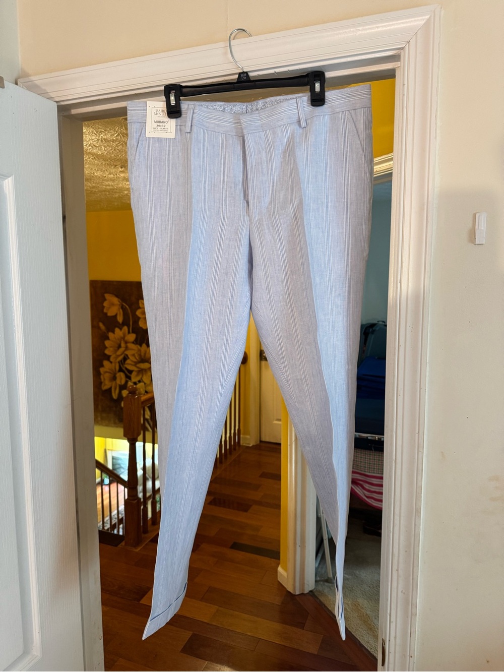 Murano Light Blue Pinstripe Men's Dress Pants
